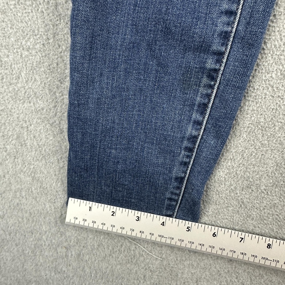 Madewell Jeans Womens 25 Blue Mid Rise Skinny Button Fly Raw Hem Stretch Denim - Picture 8 of 11